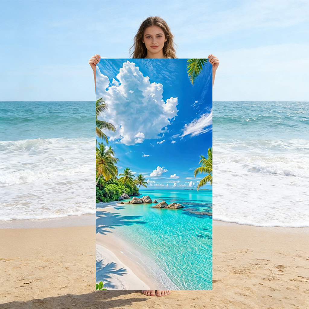 Beach Towel Large - 1pc Natural landscape Beach Towel Quick-drying