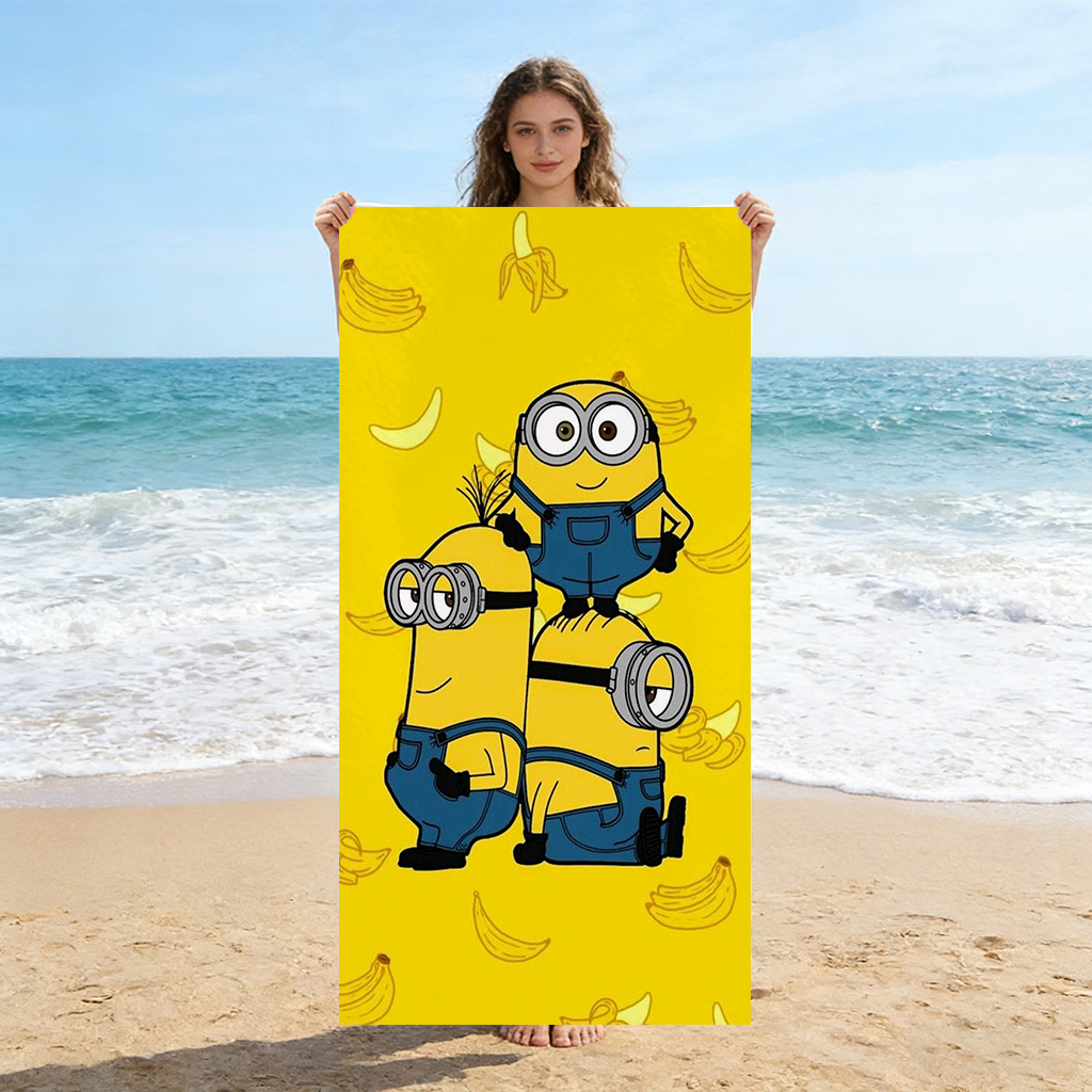 Beach Towel Large - Big-eyed Cute Creature Bananamaster Beach Towel