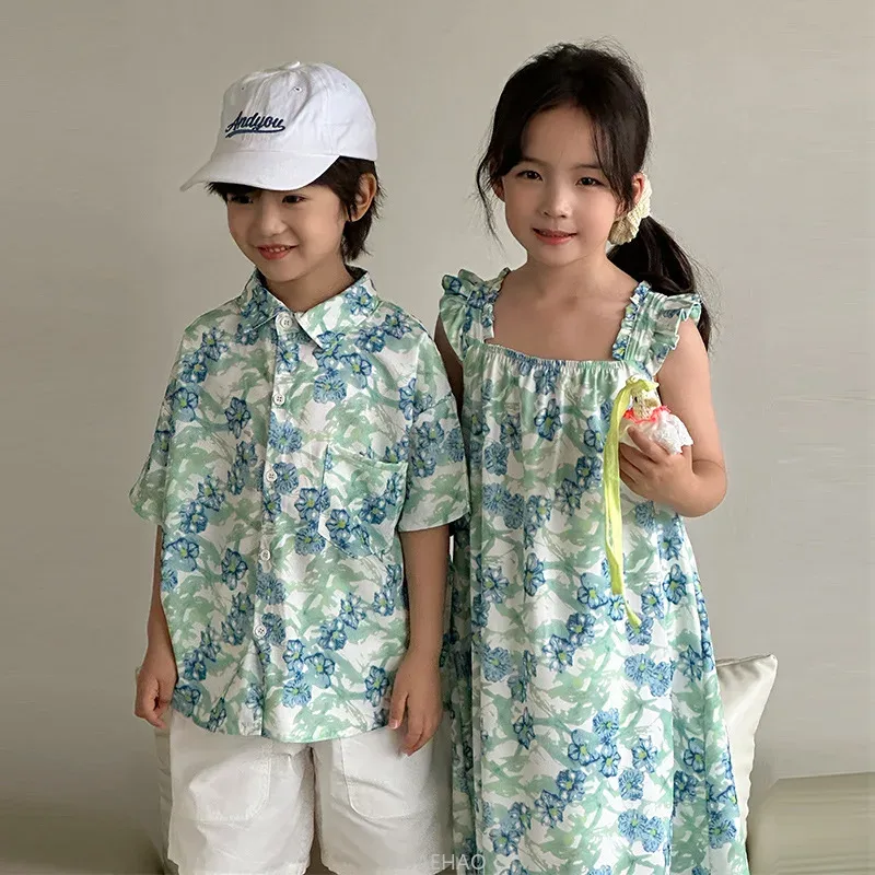 Resort Shirt Floral - Look Boys Shirts Korean Children Clothes