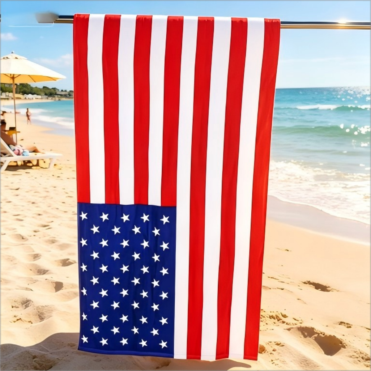 Beach Towel Large - 1pc USA American Flag Print Beach