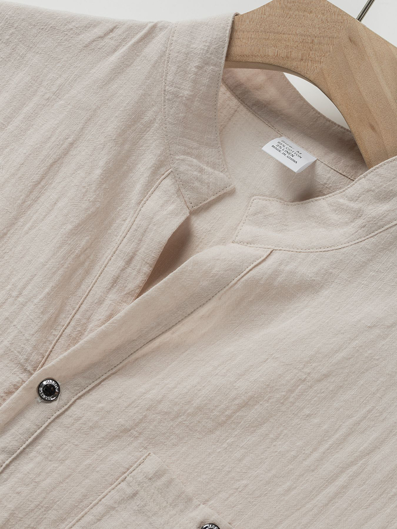 Men's Cotton Linen Henley Shir – Linen Shirt Breathable Bewertung und Preis