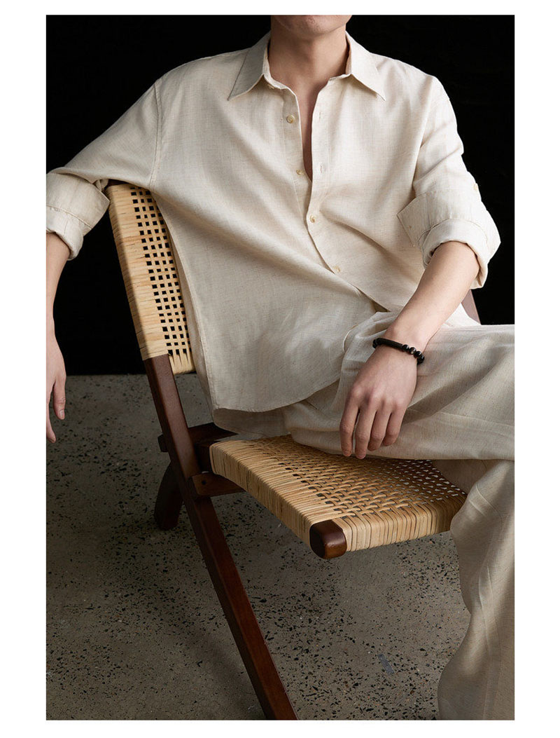 High-end Natural Linen Men's S – Linen Shirt Breathable Bewertung und Preis