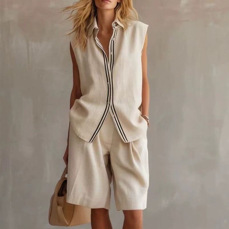 Summer Fashion Solid Linen Ble – Shirt Camp Collar Bewertung und Preis