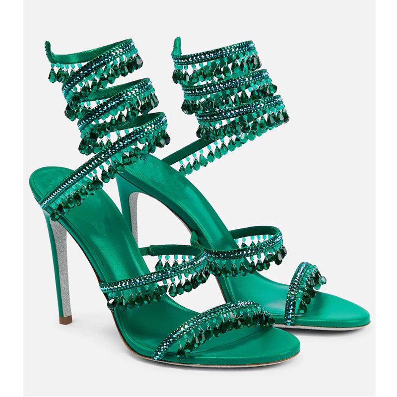 Sexy Green Crystal Fringe Stil – Casual Sandal Leather Bewertung und Preis