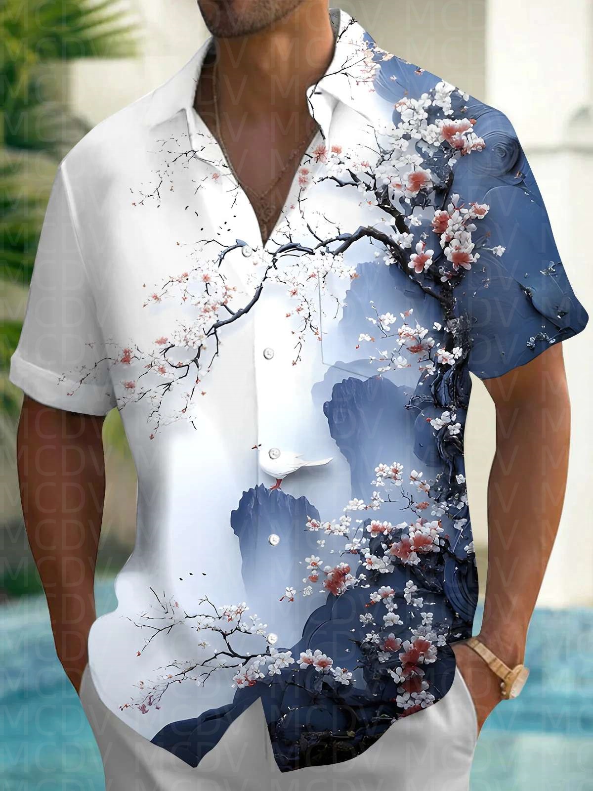 Sun Pattern Style Men's Hawaii – Shirt Camp Collar Bewertung und Preis