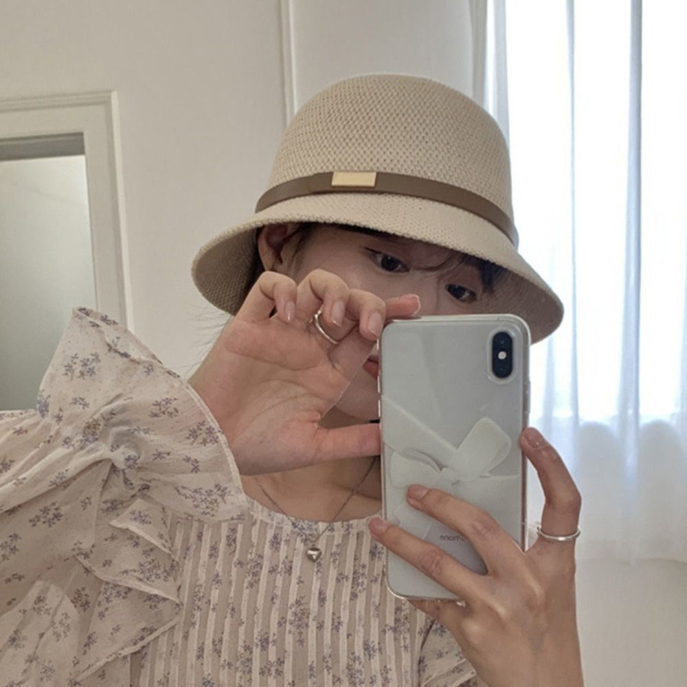 Korean PU Leather Belt Women S – Bucket Hat Straw Bewertung und Preis