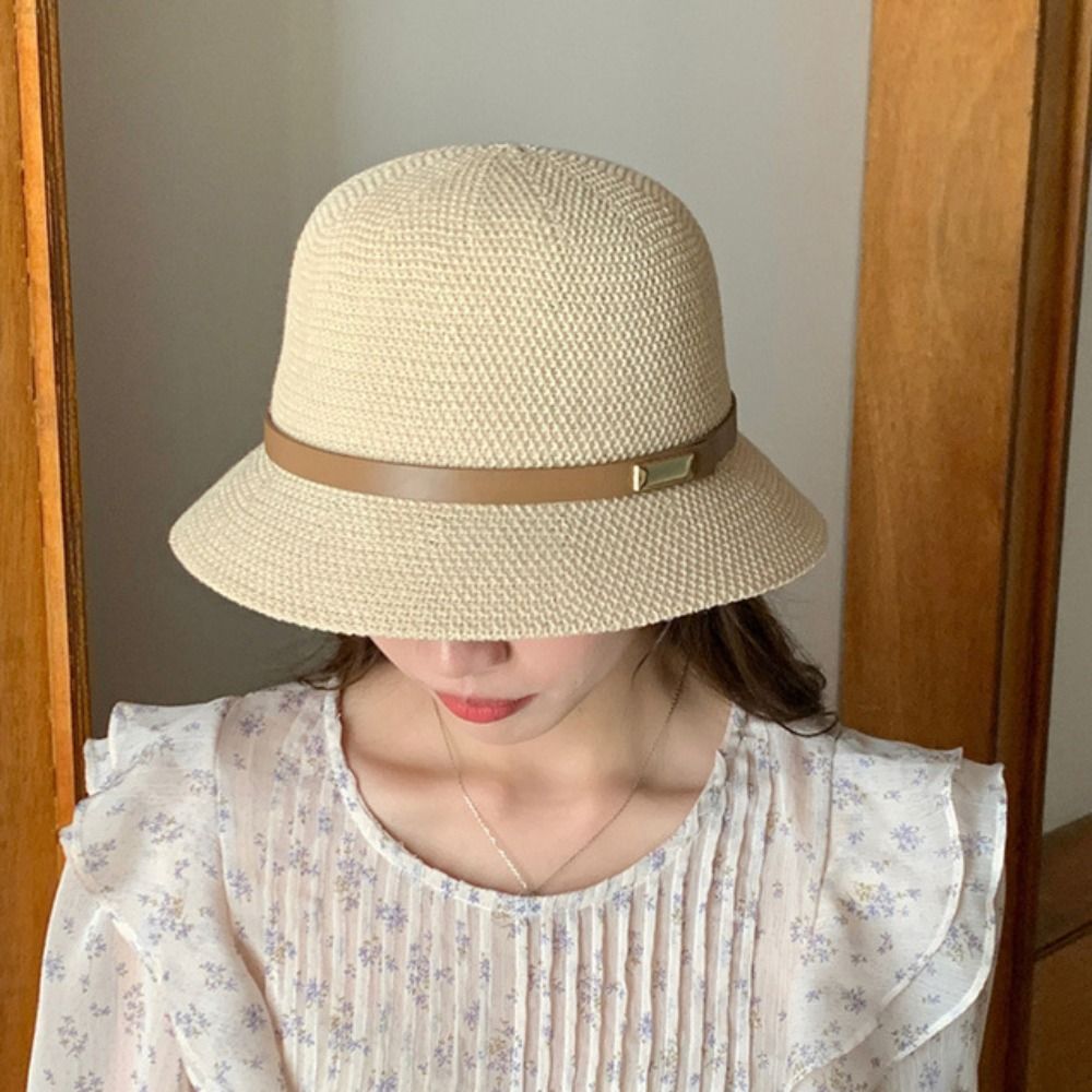 Korean PU Leather Belt Women S – Bucket Hat Straw Bewertung und Preis