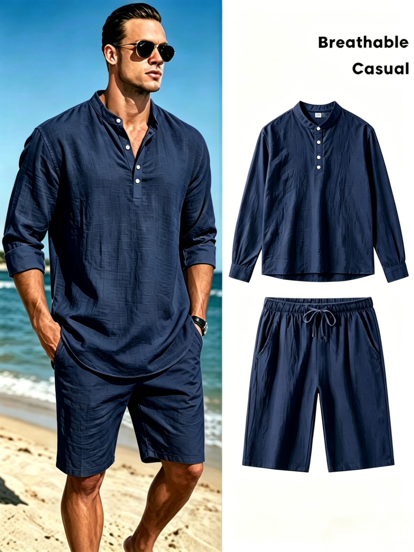 mens cotton linen henley shirt – Linen Shirt Breathable Bewertung und Preis