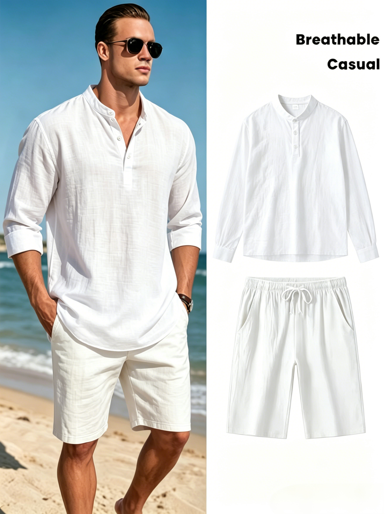 mens cotton linen henley shirt – Linen Shirt Breathable Bewertung und Preis