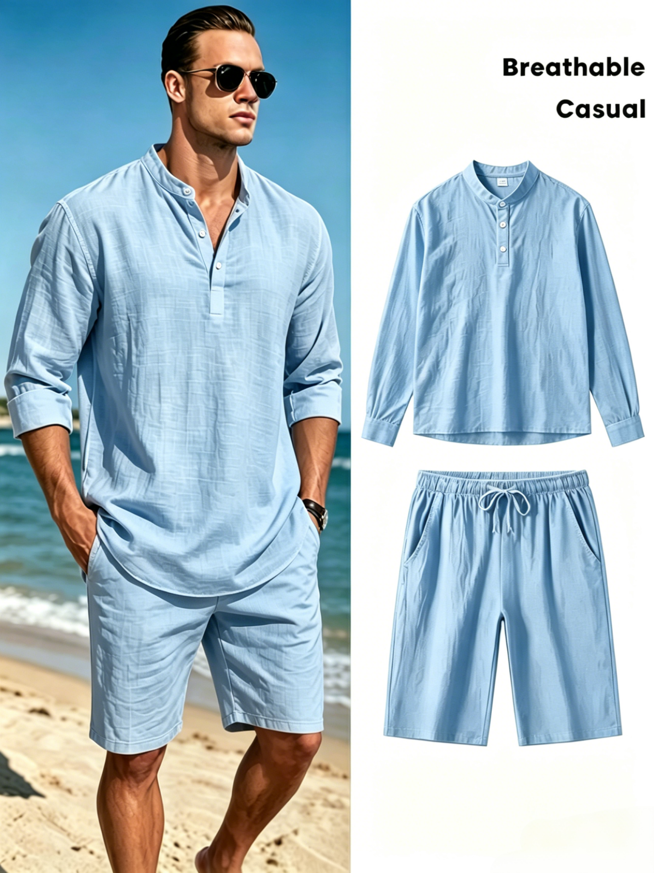 mens cotton linen henley shirt – Linen Shirt Breathable Bewertung und Preis