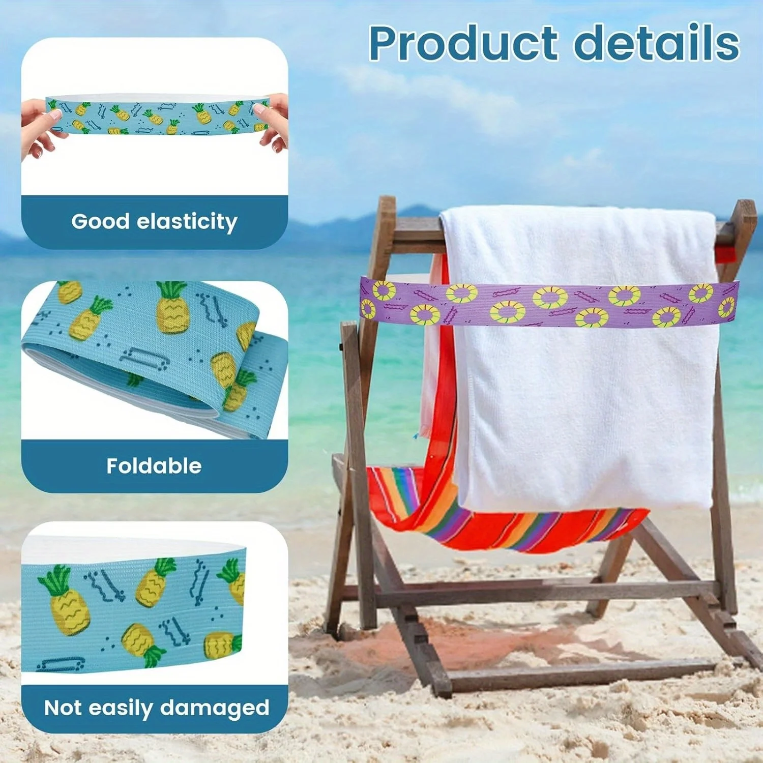 5Pcs  Large Towel Bands for Be – Beach Towel Large Bewertung und Preis