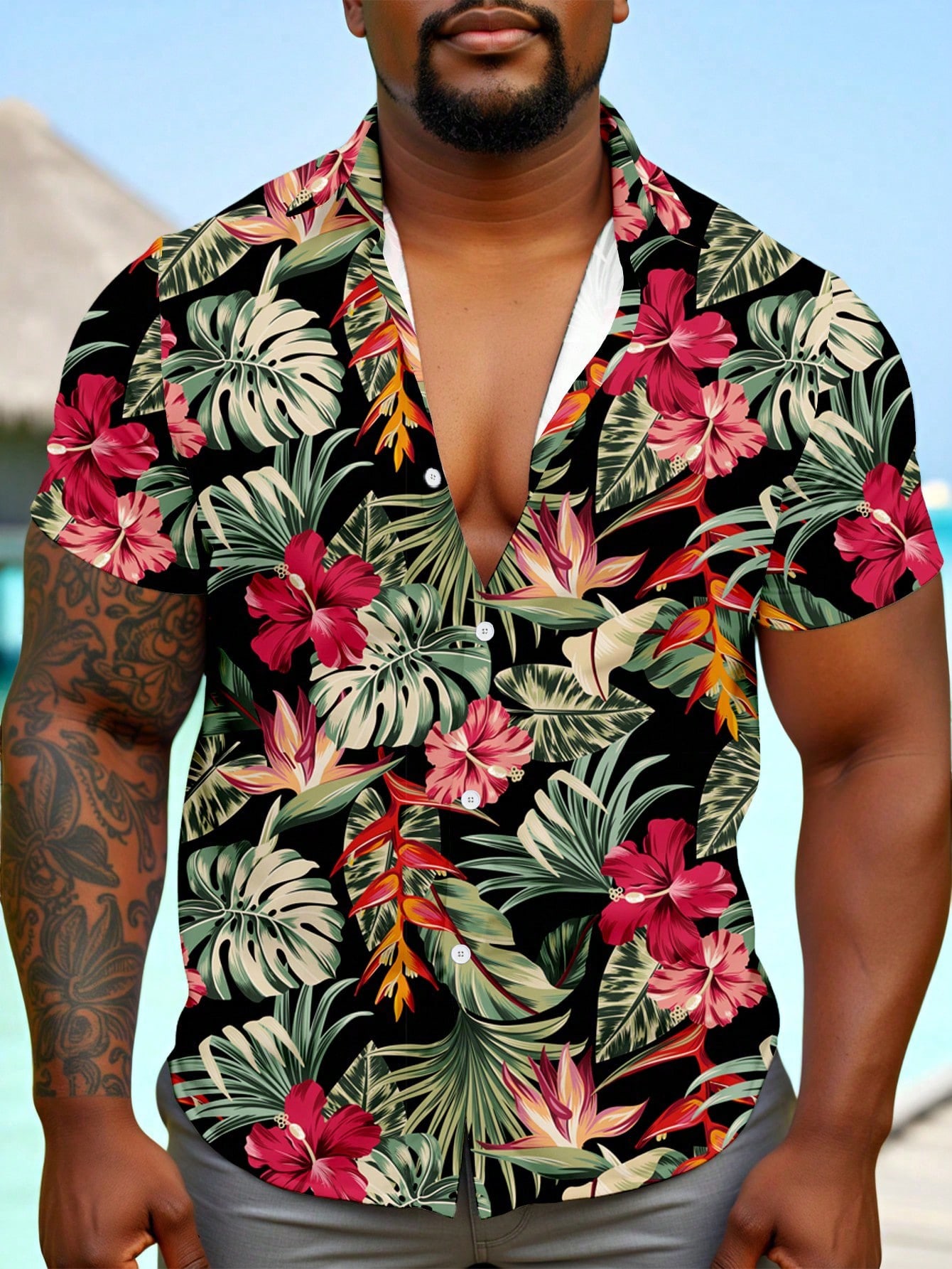 Casual Hawaiian Shirt Men Trop – Resort Shirt Floral Bewertung und Preis