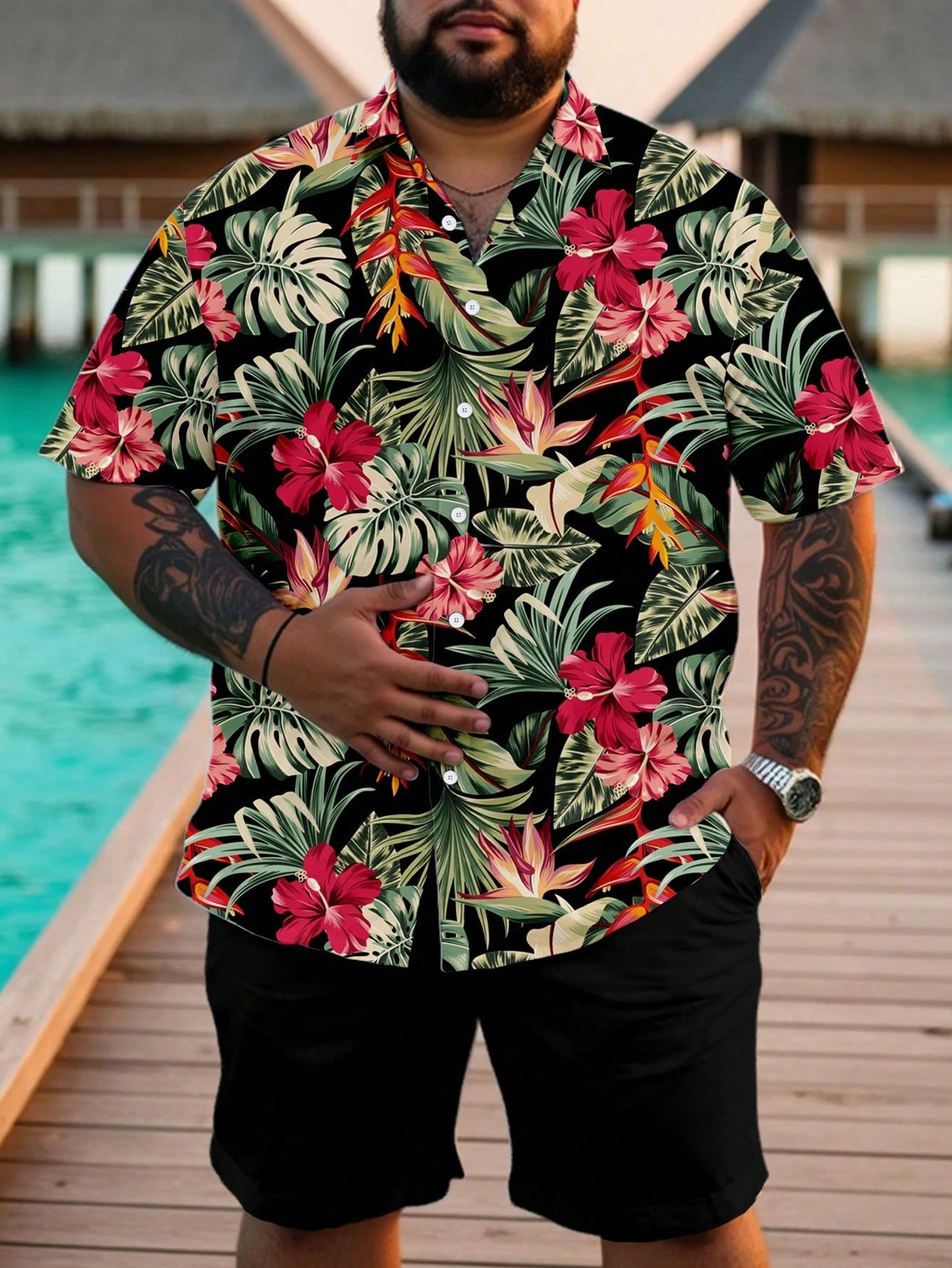 Casual Hawaiian Shirt Men Trop – Resort Shirt Floral Bewertung und Preis