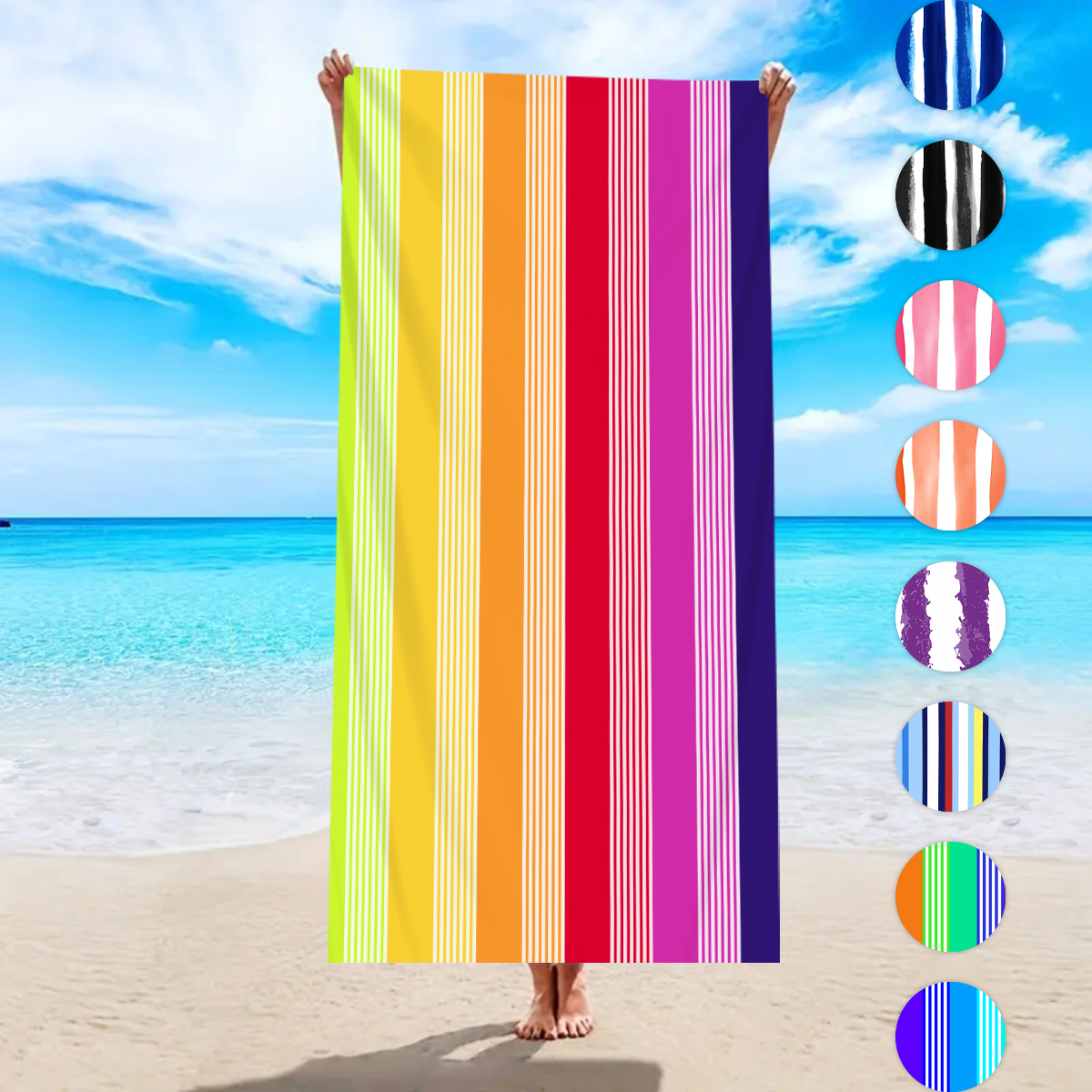 1pc fashionable colorful strip – Beach Towel Large Bewertung und Preis