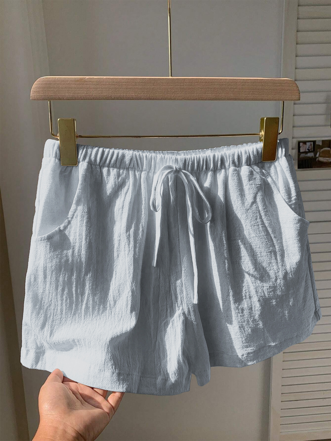 Ladies New Spring Summer Linen – Short Linen Drawstring Bewertung und Preis