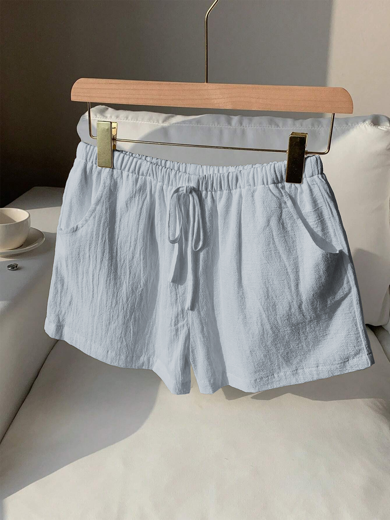 Ladies New Spring Summer Linen – Short Linen Drawstring Bewertung und Preis