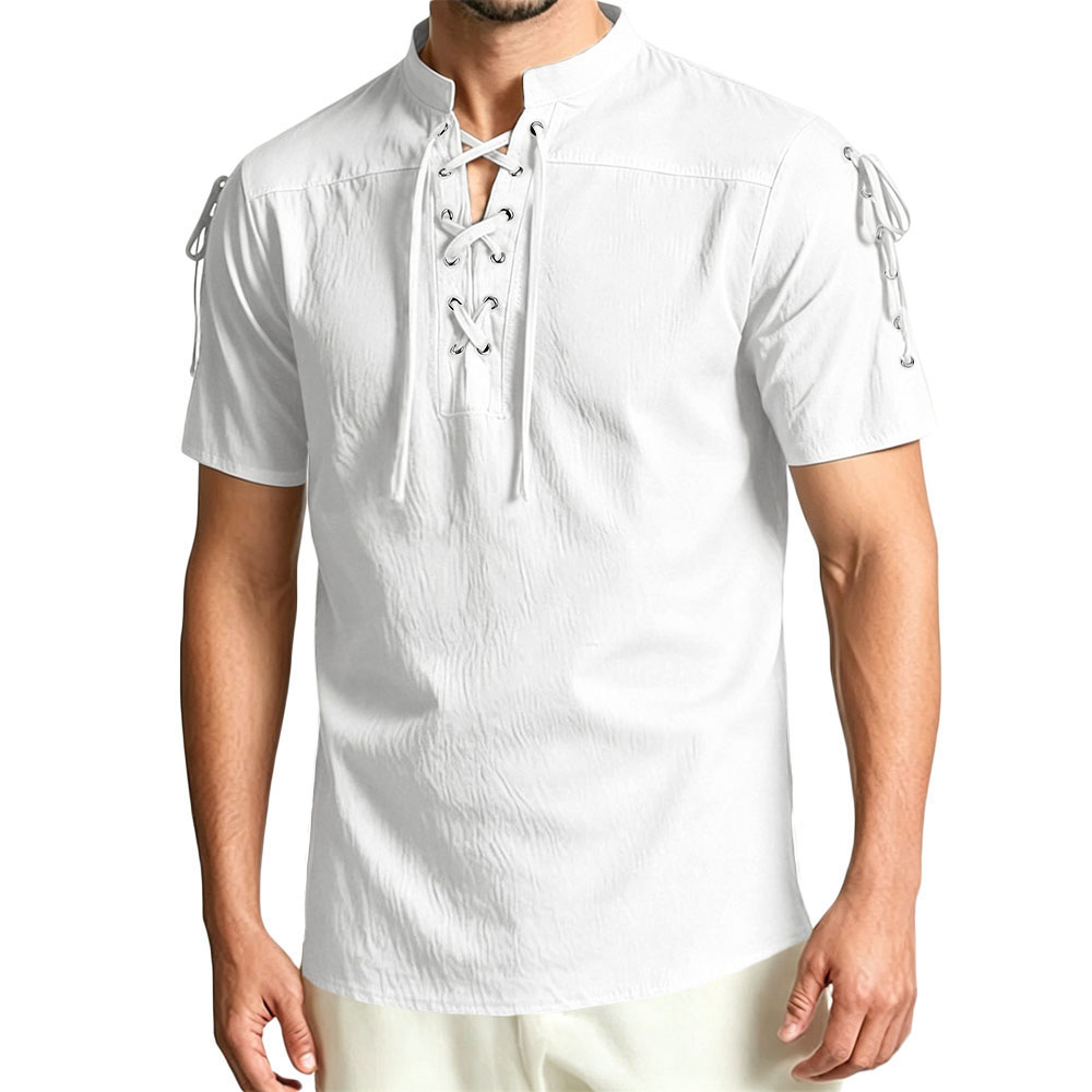 Vintage Short Sleeve Shirt for – Linen Shirt Breathable Bewertung und Preis