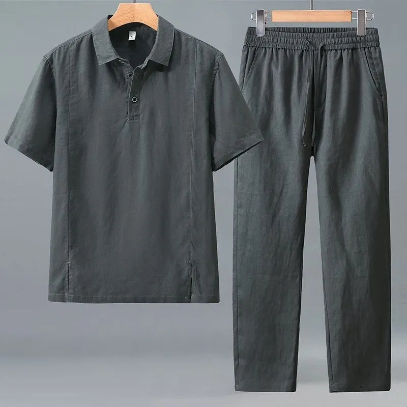 Men Plus Size Summer Linen Two – Short Linen Drawstring Bewertung und Preis