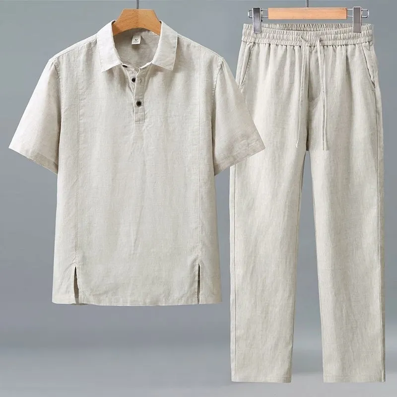 Men Plus Size Summer Linen Two – Short Linen Drawstring Bewertung und Preis