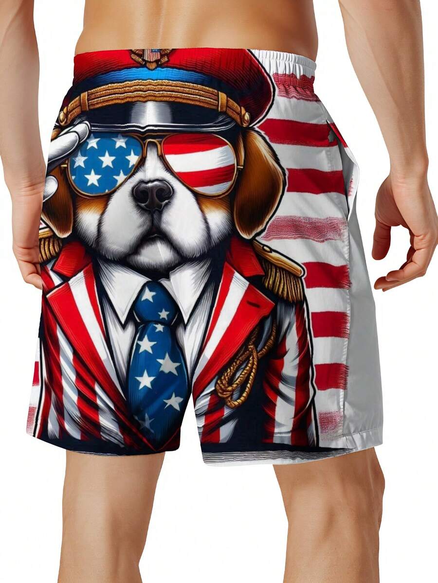 Patriotic Dog American Flag Sw – Swim Trunk Quick Dry Bewertung und Preis