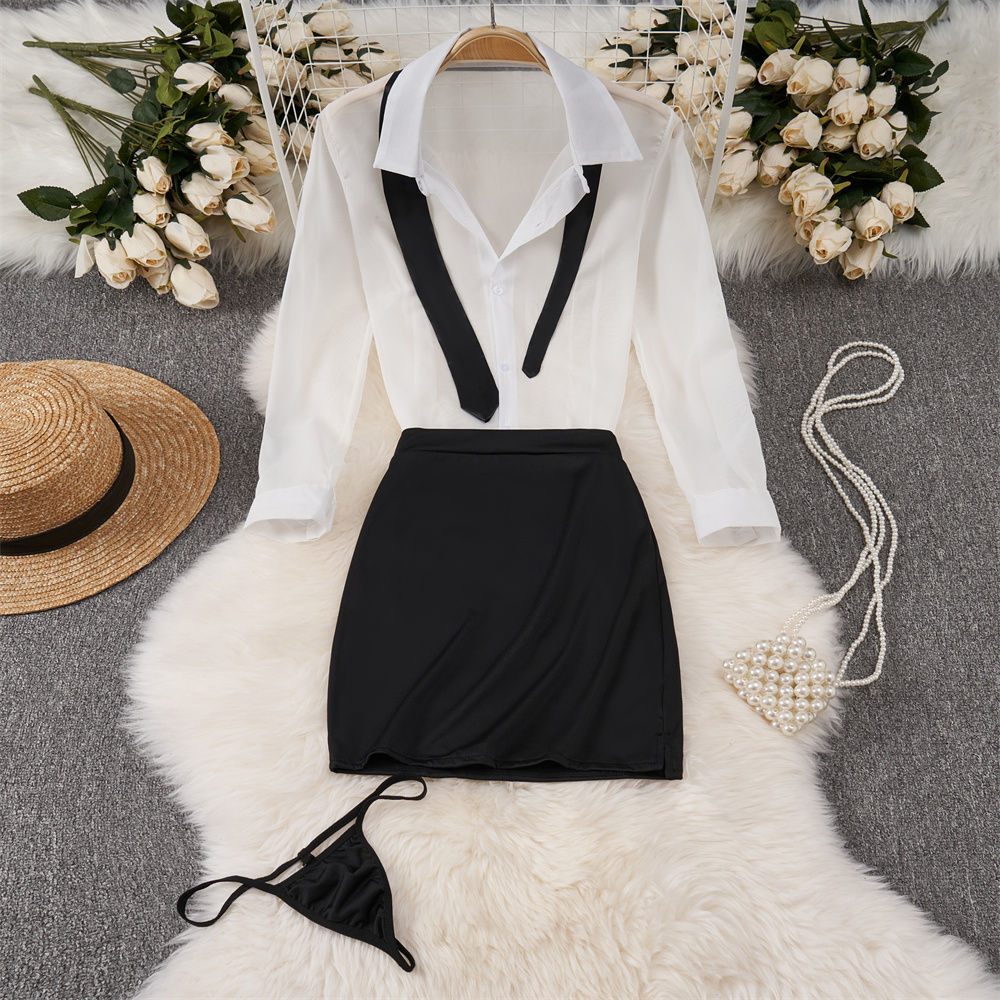 Sexy Transparent Long Sleeve S – Shirt Camp Collar Bewertung und Preis