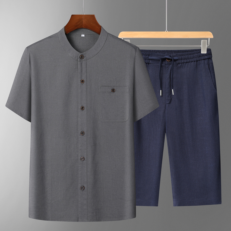 Men's Cotton Linen Tang Suit S – Short Linen Drawstring Bewertung und Preis