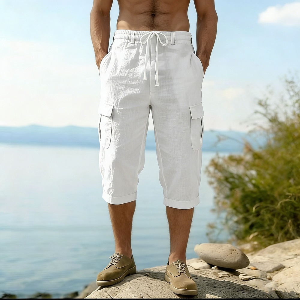 Men Summer Cotton Linen Shorts – Short Linen Drawstring Bewertung und Preis